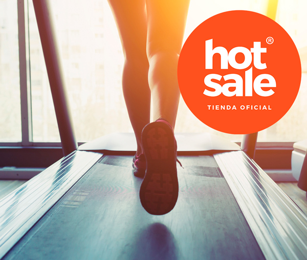 Fitness girl running on treadmill