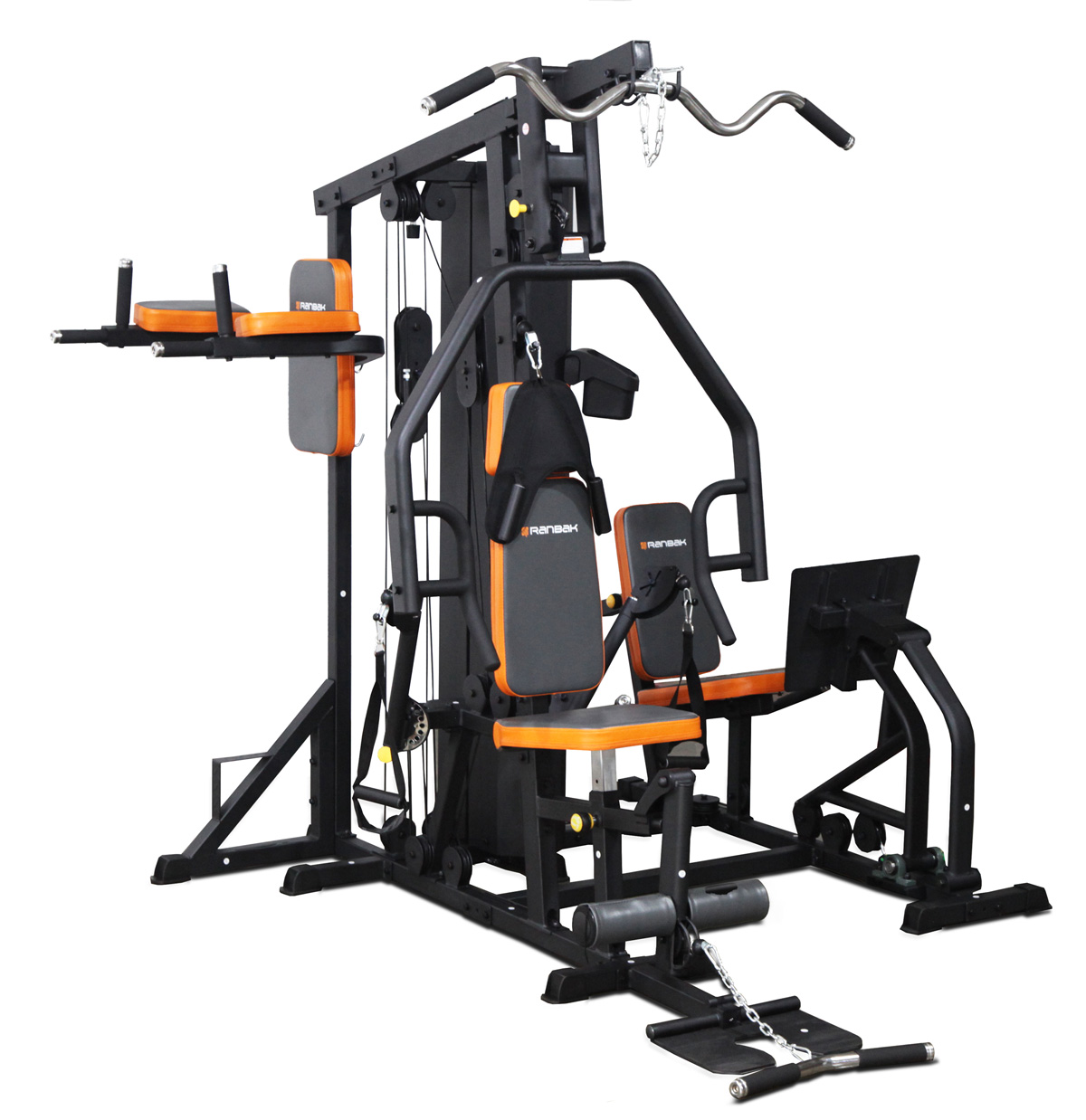 Multigym Multiestación 80 kg con prensa y barras Ranbak 660